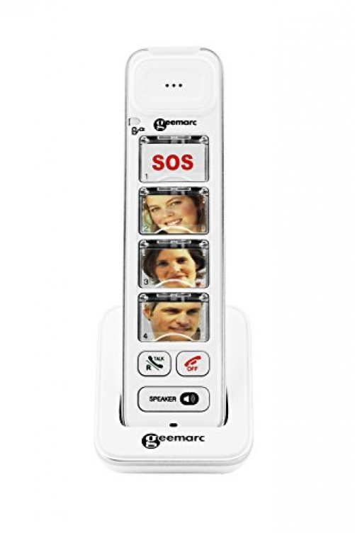GEEMARC PHOTODECT 295 Zusatz-Telefon schnurloses Schwerhörigen-Telefon 4 Fototasten Lautsprecher besonders praktisch bei Demenz Deutsche