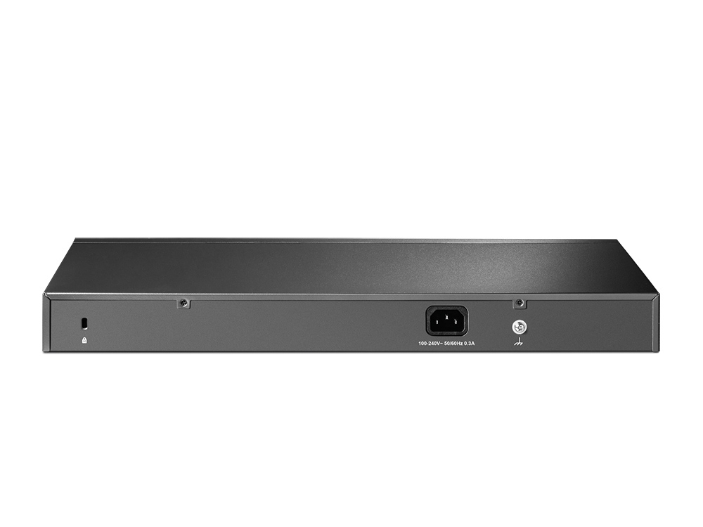 TP-Link TL-SF1024(UN) V10.0 24-Port 10/100 Mbit/s Rackmount-Switch, Unmanaged, 1U, AC-Netzteil, Metallgehäuse, Grau, EU