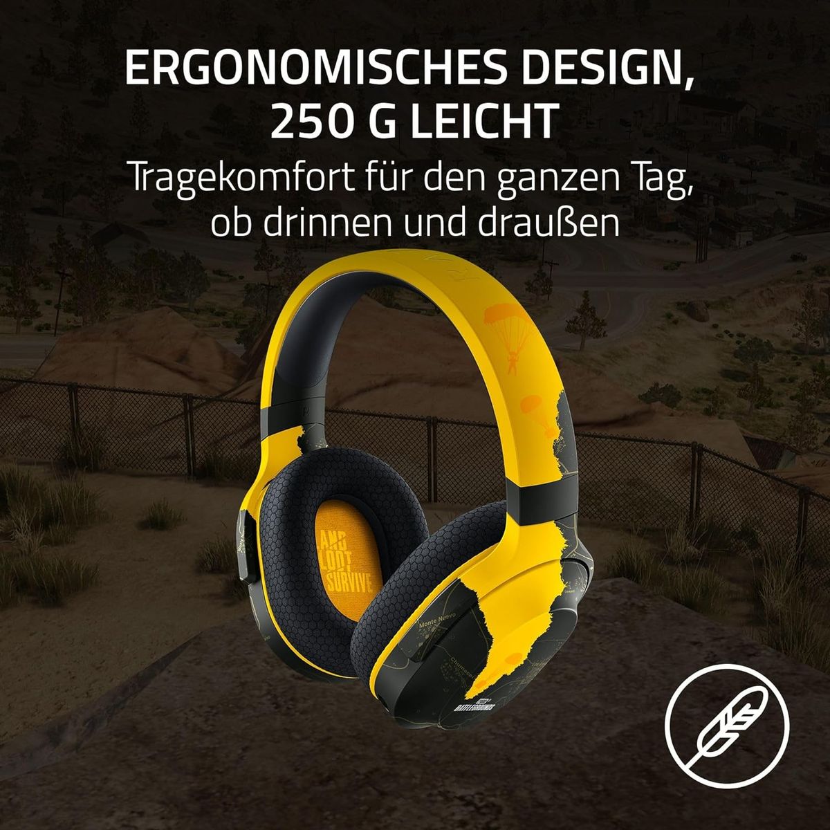 Razer Barracuda X PUBG Ed. Gaming & Mobile Headset Dual Wireless + 3.5mm Virtual 7.1 Surround-Sound Multi-Plattform