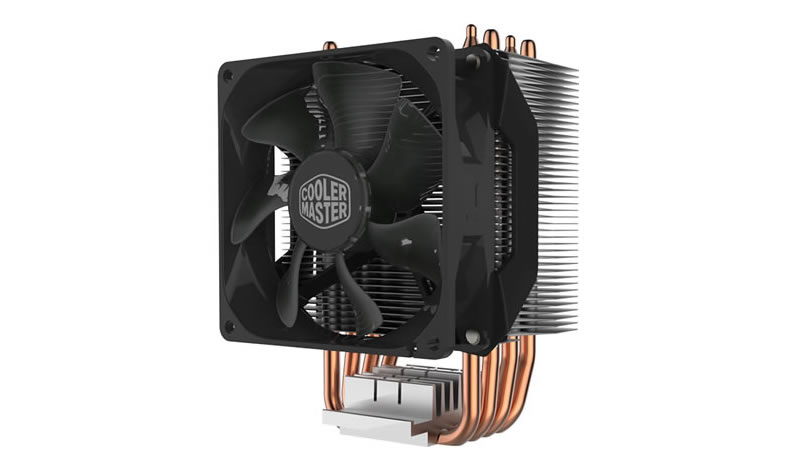 Cooler Master Hyper H412R CPU-Kühler, 92 mm Lüfter, PWM, 2000 RPM, 4 Heatpipes, kompatibel mit LGA 1700/1200/115x & AM4/AM5, schwarz