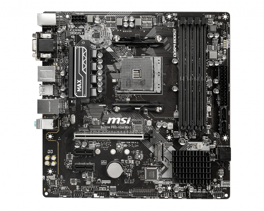MSI B450M PRO-VDH MAX AMD AM4 DDR4 m.2 USB 3.2 Gen 2 HDMI Micro-ATX Motherboard Mainboard M-ATX B450M PRO-VDH MAX