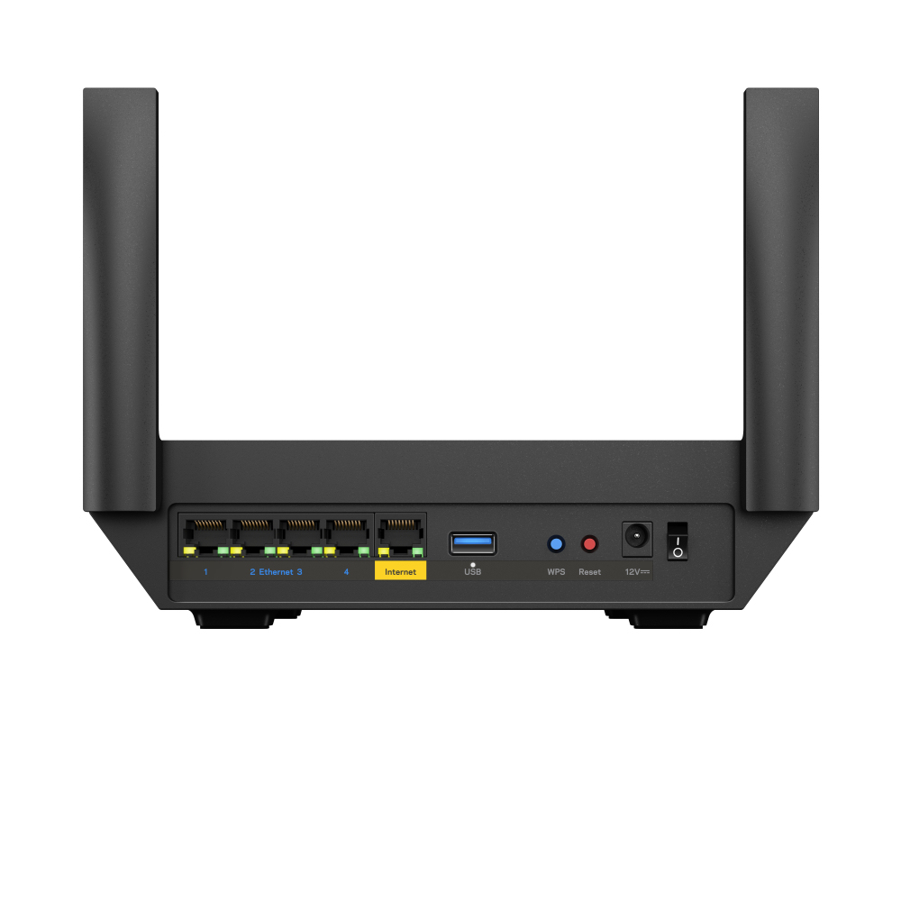 Linksys MR2000-KE WLAN-Router Dual-Band, Wi‑Fi 6 (802.11ax) 2000 Mbit/s, Gigabit Ethernet, 4x LAN, USB, Schwarz