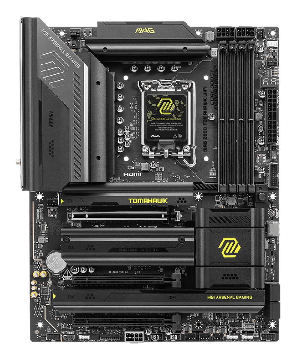 MSI MAG Z890 TOMAHAWK WIFI Mainboard, Intel Z890, LGA 1851 (Socket V1), DDR5, ATX, Wi‑Fi 7, Bluetooth 5.4, 5 Gbit LAN, 4x M.2, HDMI 2.1, 7.1 Audio