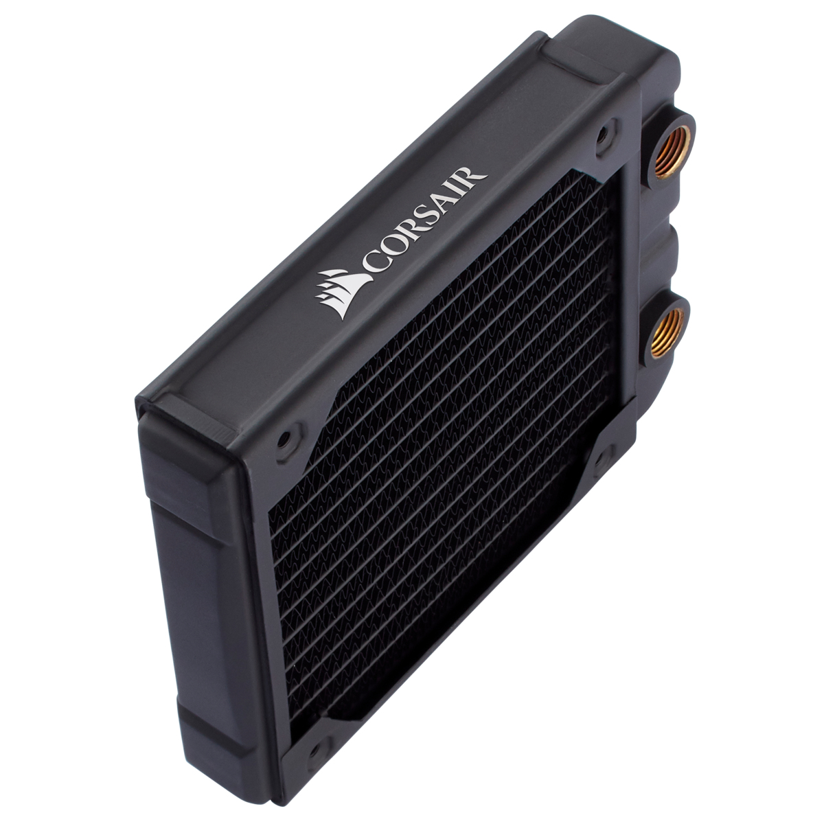 Corsair CX-9030001-WW Radiator-Block für Wasserkühlung, Messing & Kupfer, 1/4" Anschluss, Schwarz, 160 x 30 x 120 mm