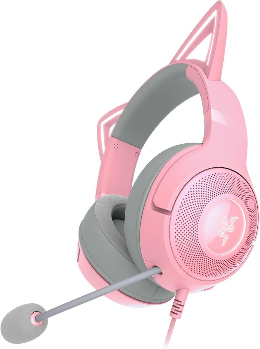 Razer Kraken Kitty V2 Gaming Headset USB Virtual 7.1 Surround-Sound for PC Quartz