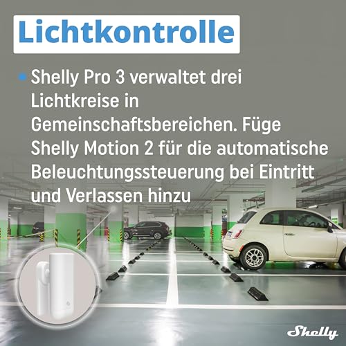 Shelly Pro 3 3-Kanal 3-Phasen DIN-Schienen-Relais, 48 A (16 A/Kanal), WLAN & LAN, iOS & Android App, Alexa & Google Home, Hausautomation, Licht- & Motorsteuerung