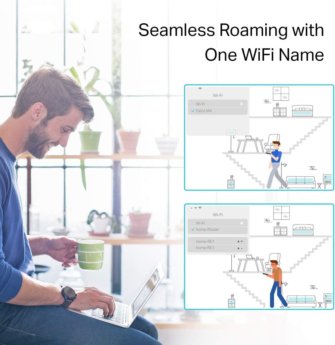 TP-Link Deco S4 1-Pack Mesh-WLAN-System, bis zu 186 m² Abdeckung, Gigabit-Ports, Kindersicherung, Alexa, V2.0, EU