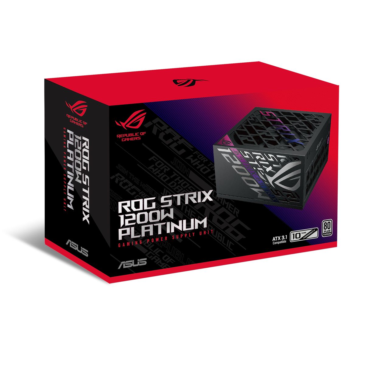 ASUS ROG Strix 1200W Platinum Netzteil, 1200 W, ATX 3.1, 80 PLUS Platinum, voll modular, Semi-passive, Schwarz