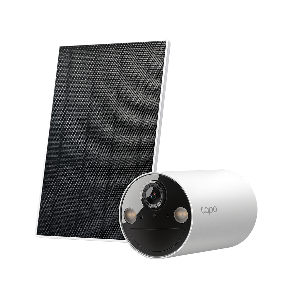 TP-Link Tapo TC82 KIT Indoor & Outdoor Sicherheitskamera, Akku & Solar, WLAN, 3 MP (2304 x 1296), Nachtsicht 9,1 m, IP65, Decke/Wand/Tisch, Weiß, v2.0, EU