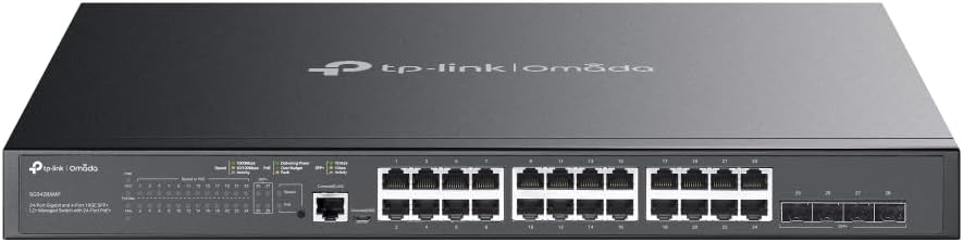 TP-Link Omada SG3428XMP Netzwerk-Switch Managed L2+ Gigabit Ethernet (10/100/1000) Power over Ethernet (PoE) 1U Schwarz