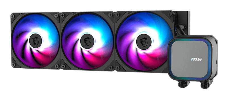 MSI MAG Coreliquid A13 360 All-in-One-Flüssigkeitskühler 360 mm, 3x 120 mm Lüfter, PWM, RGB, LGA1700/LGA1851/AM5/AM4, Schwarz