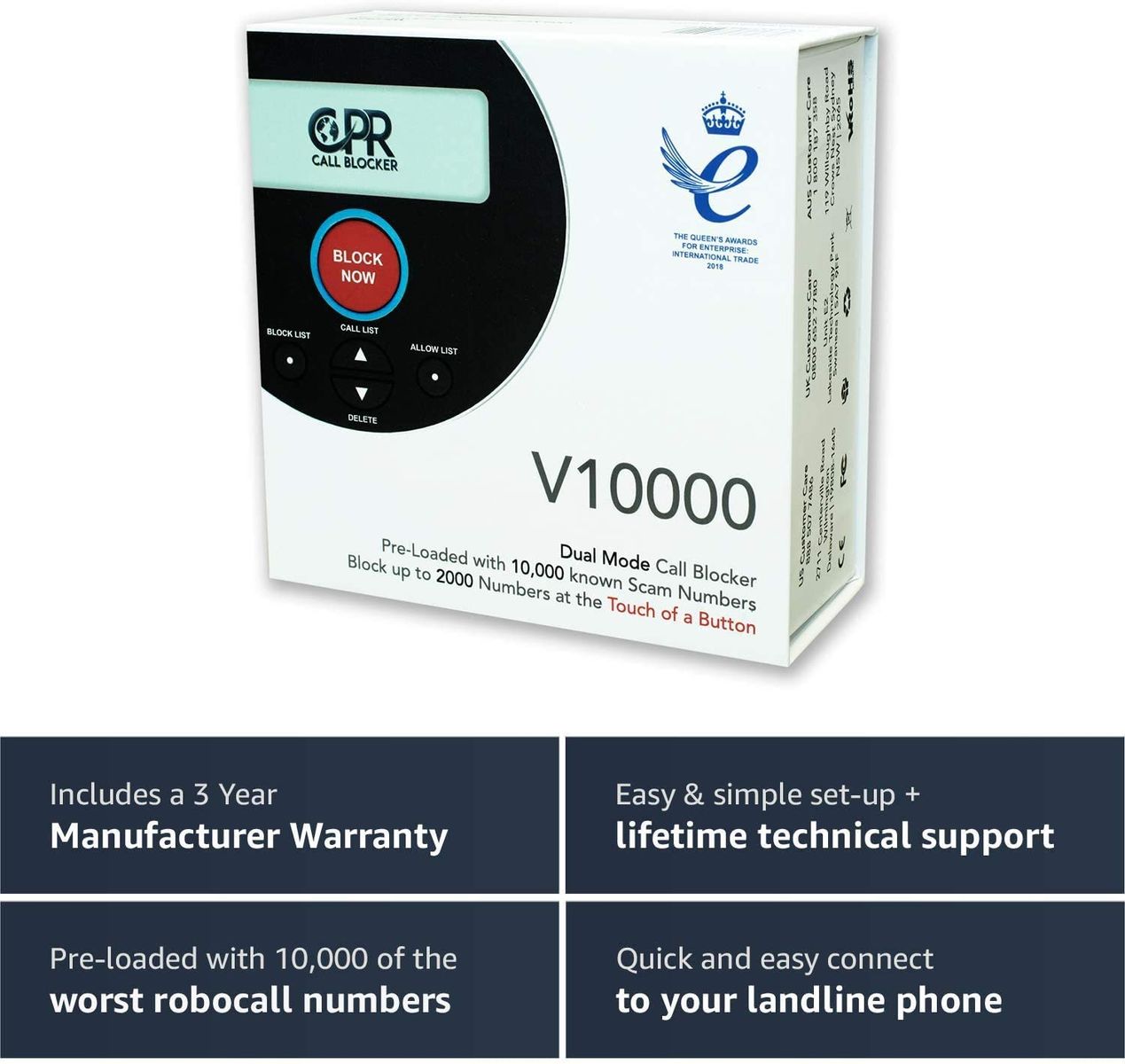 CPR Call Blocker V10000 - Block all nuisance, PPI calls, scams, calls and unwanted calls to landlines