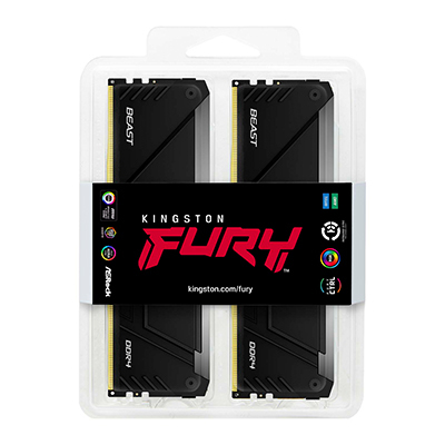 Kingston FURY Beast 64GB (4x16GB) DDR4 2666 MT/s CL16 RGB DIMM 288-pin Arbeitsspeicher XMP 2.0