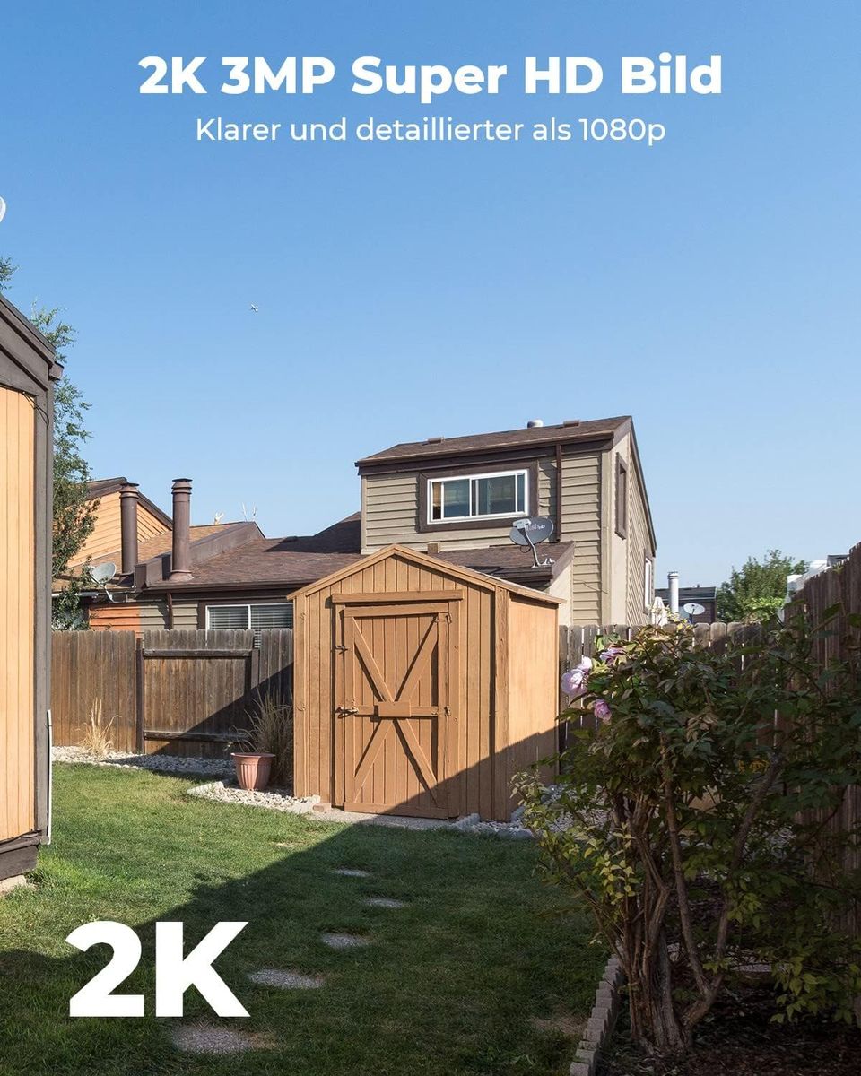 Reolink Solar Überwachungskamera Aussen Akku, Standalone, 2K 3MP HD, Kabellose WLAN Kamera Outdoor mit Person/Fahrzeugerkennung, 2,4GHz WiFi, Alarmfilterung, Keine Monatsgebühr, Argus 2E+Solarpanel