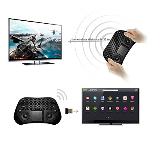 Demiawaking MEasy GP800 USB Wireless Touchpad Luft Maus Tastatur Gamepad fuer Android PC Smart TV US-Layout