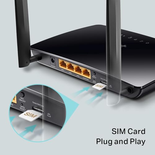TP-Link Archer MR402 V1.0 LTE Router, Mobilfunk 4G Cat4 bis 150 Mbit/s, Dual-Band WLAN AC1200, SIM-Karten-Slot, 4x LAN, MU-MIMO, EU