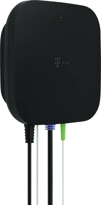 Telekom 40824527 Glasfaser-Modem, bis 2 GBit/s, 2.5G Ethernet, Schwarz, Plug & Play, LED-Anzeigen