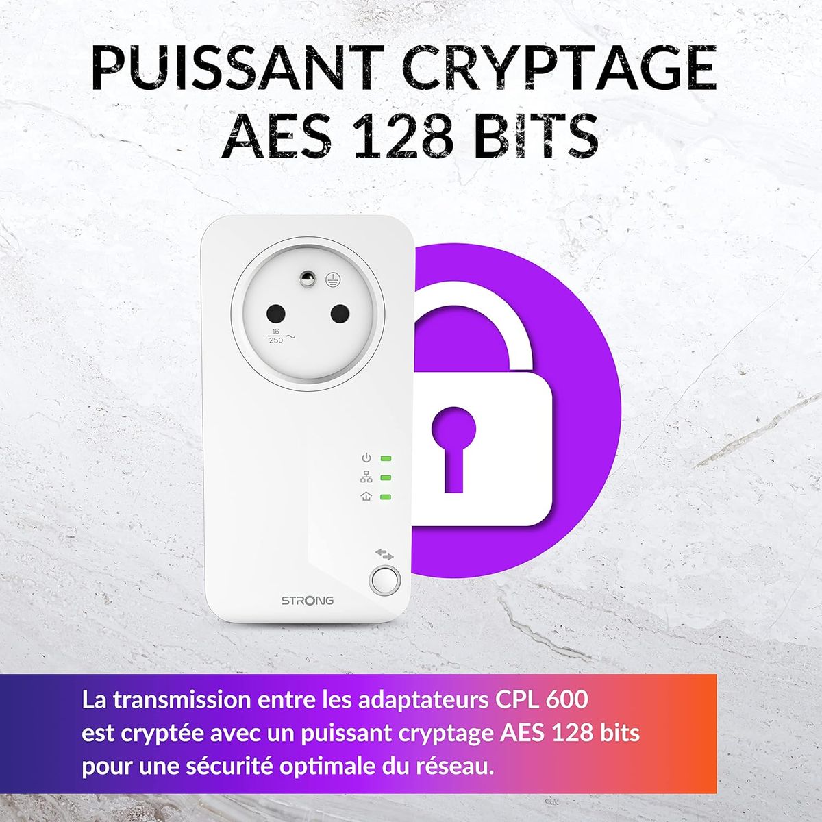 STRONG - Powerline 600 Kit – Trio Steckdosen CPL – Set CPL – 600 Mbps – kompatibel mit jeder Box/Router – 1 Ethernet-Port + Filterbuchse – schnelle Installation – Highspeed-Internetzugang überall