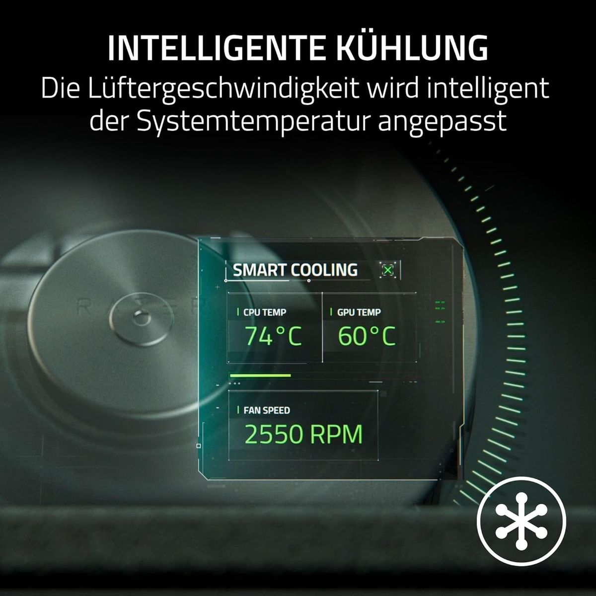 Razer Laptop Cooling Pad - Smart Cooling Laptop-Ständer für 14" bis 18" Zoll Laptops - luftdichte Druckkammer (benutzerdefinierte Lüfterkurven, 3-Port USB-A Hub, Multifunktionstasten) Schwarz