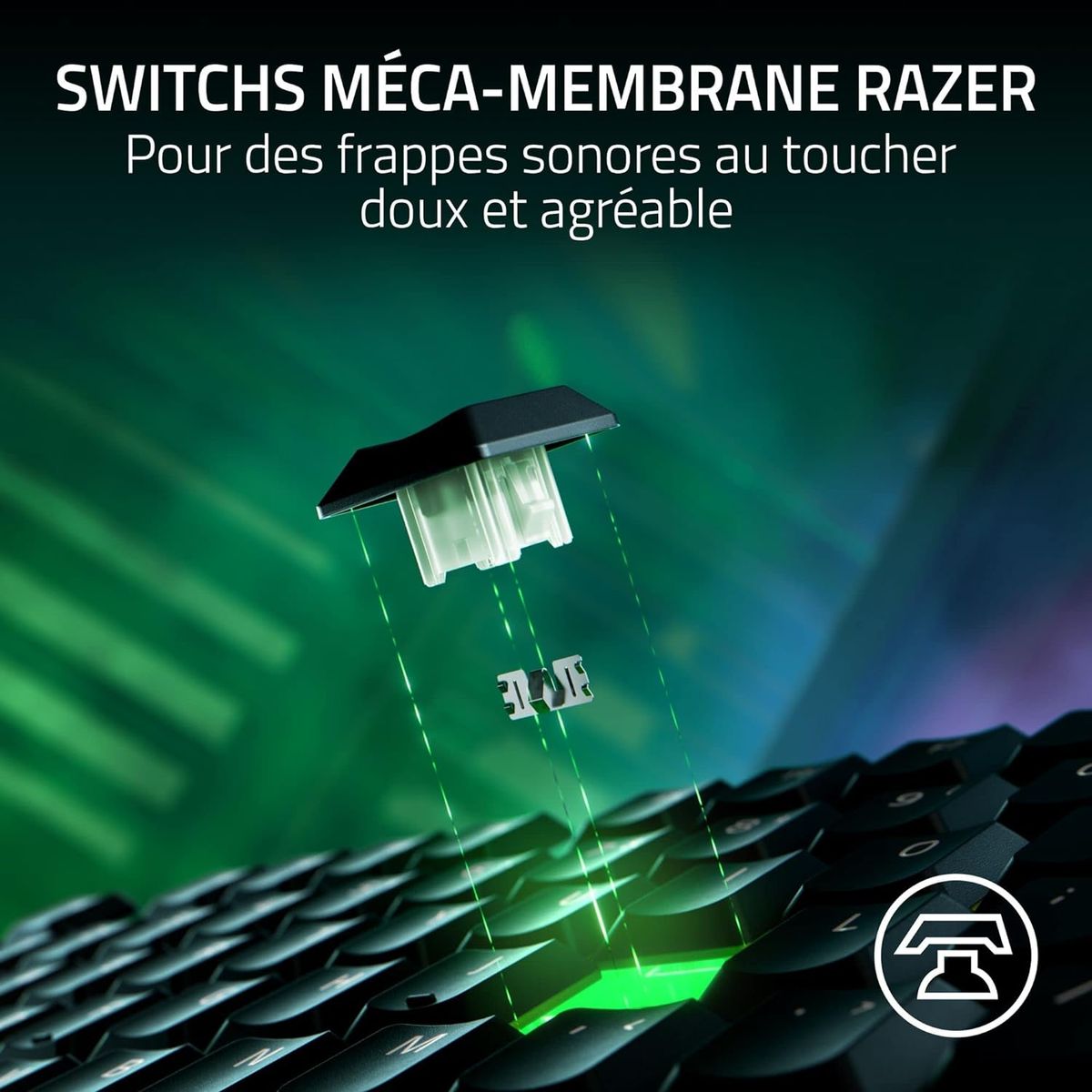 Razer Ornata V3 TKL Gaming Keyboard Media Buttons Mecha-Membrane Switches RGB FRA Layout AZERTY