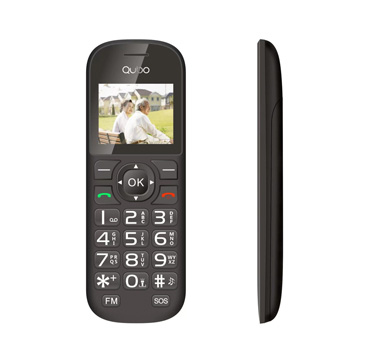 Qubo D-1803 Seniorentelefon, 4,5 cm (1,77") Display, 32 GB Speicher, USB Typ-C, 800 mAh Akku, Schwarz
