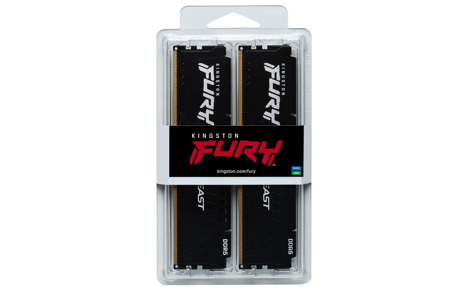 Kingston Technology FURY Beast KF560C30BBEK2-64 Arbeitsspeicher 64 GB (2x32) DDR5 6000 MT/s CL30 DIMM, 1.35 V, Schwarz, EXPO