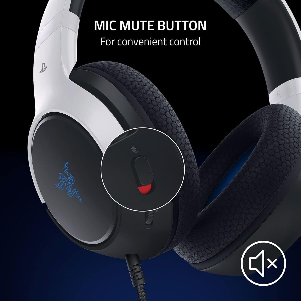 Razer Kaira X PlayStation Licensed Gaming Headset Stereo 3.5mm for PS PC Mobile White