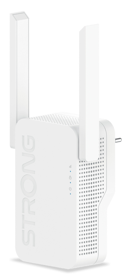 Strong AX3000 Netzwerk-Repeater, Wi-Fi 6 (802.11ax) Dual-Band 2,4/5 GHz, 3000 Mbit/s, Gigabit LAN, Externe 2x2 Antennen, EU Steckertyp C, Weiß