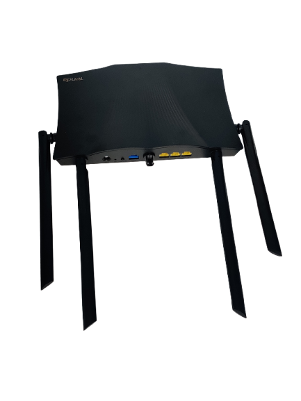 Tenda RX12 Pro Wi-Fi 6 WLAN Router(AX3000 Dualband 5GHz: 2402Mbps+2,4 GHz: 574Mbps)5*6dBi High-Gain-Antennen, Gigabit-LAN/WAN-Port, WPA3, MU-MIMO+OFDMA,WiFi+Mesh, VPN, APP, keine DSL-Funktion, Schwarz RX12 Pro|Wi-Fi 6|AX3000