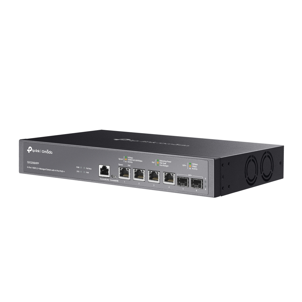 TP-Link Omada SX3206HPP Netzwerk-Switch Managed L2+ 10G Ethernet (100/1000/10000) Power over Ethernet (PoE) Schwarz