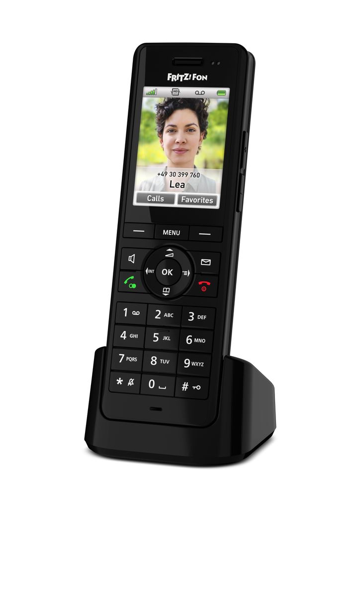 AVM FRITZ!Fon X6 DECT-Telefon, Anrufbeantworter, Freisprechfunktion, Li-Ion 1000 mAh, Schwarz