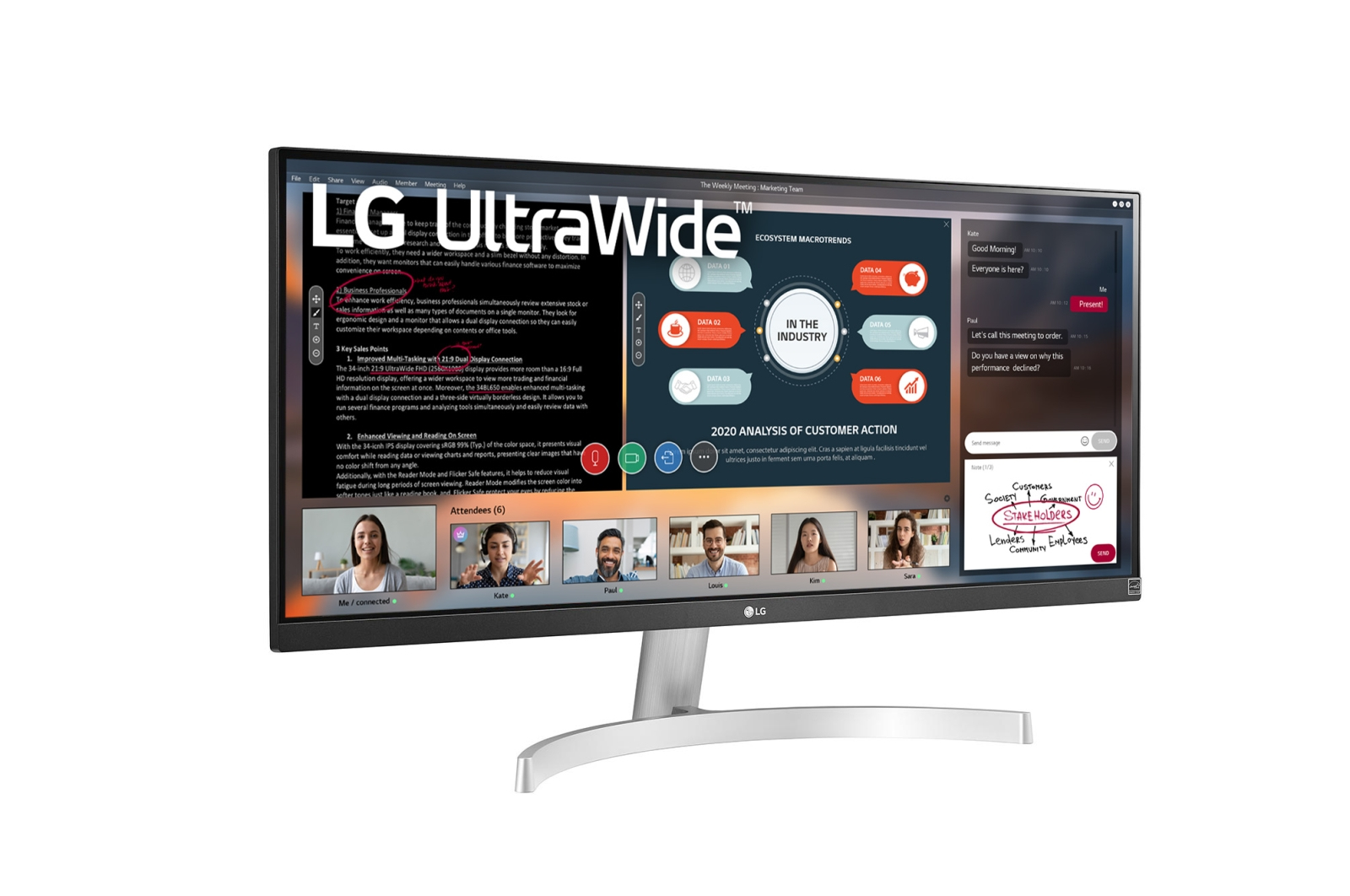 LG Electronics 73cm/29 2560x1080 29WN600-W 21:9 5ms IPS 2xHDMI DisplayPort VESA Speaker UWFHD