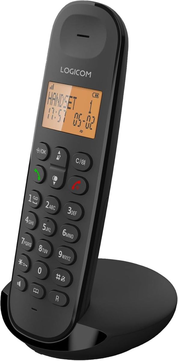 Logicom ILOA 150 Schnurloses Festnetztelefon ohne Anrufbeantworter – Solo – analoge und dect-Telefone – Schwarz