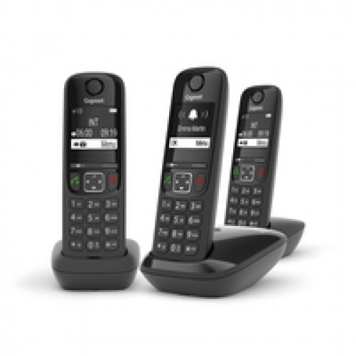 Gigaset AS690 Trio Téléphone fixe sans fil 3 combinés Noir FR