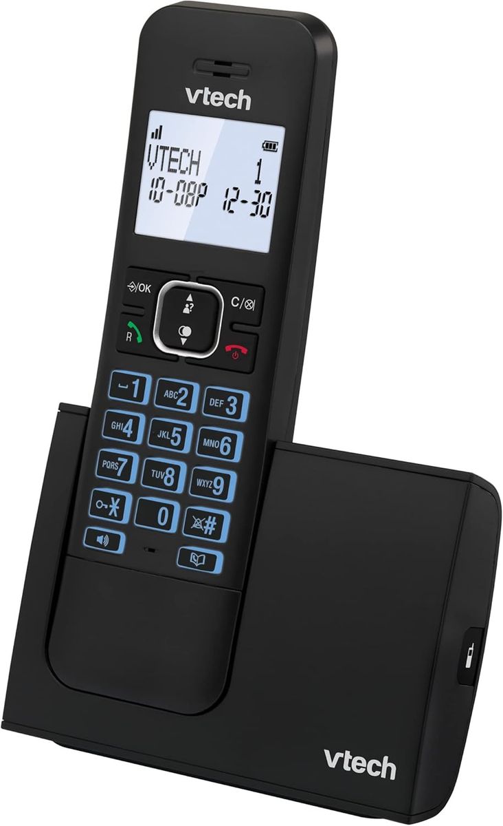 VTech LS1000 DECT Schnurlostelefon Telefon Schnurlos mit innovativer Ladestation, Anrufererkennung/Anklopffunktion, Freisprechfunktion, Display und Tastatur mit Hintergrundbeleuchtetes, ECO-Modus LS1000 1-telefon schnurlos