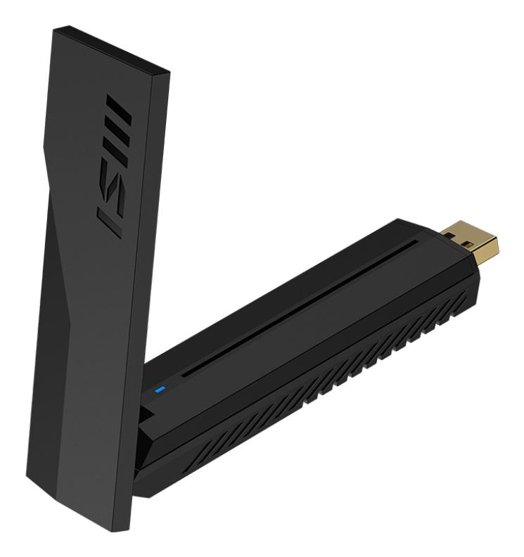 MSI BE6500 WiFi7 USB-Stick, USB-A, USB 3.2 Gen 1, WLAN 2.4/5/6 GHz, Dongle, Schwarz