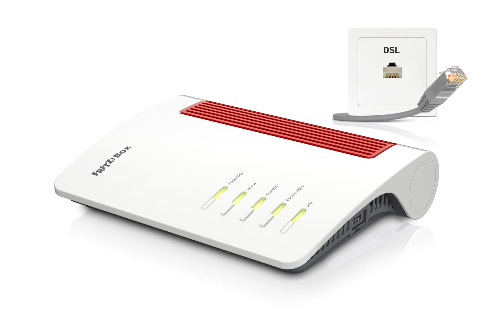 AVM FRITZ!Box 7690 International DSL-Router Wi‑Fi 7 (802.11be) Dual-Band 5760 Mbit/s, 2.5 Gigabit Ethernet WAN, DECT, USB, Weiß