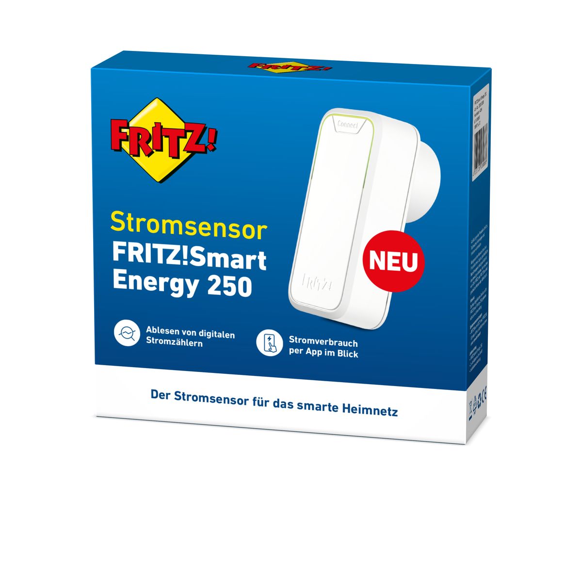 FRITZ! Smart Energy 250 Stromsensor, DECT-ULE Stromzähler-Ausleser, Wandmontiert, Batterie/USB-C, Weiß