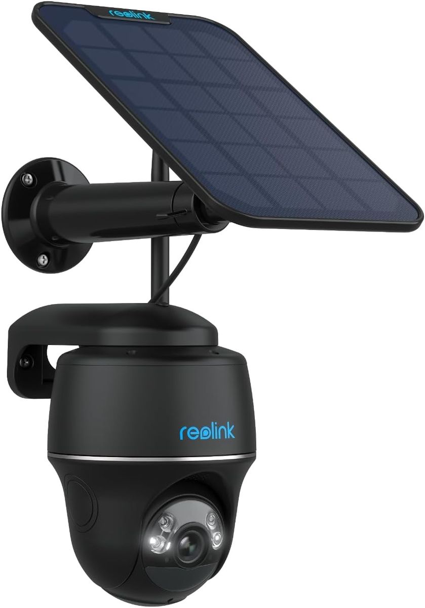 Reolink Argus PT+SP-B 5MP Solar-Überwachungskamera Akku, 355°/140° schwenkbar, 2,4/5GHz WLAN, Farbnachtsicht, Personen-/Fahrzeug-/Tiererkennung, Outdoor, mit Solarpanel