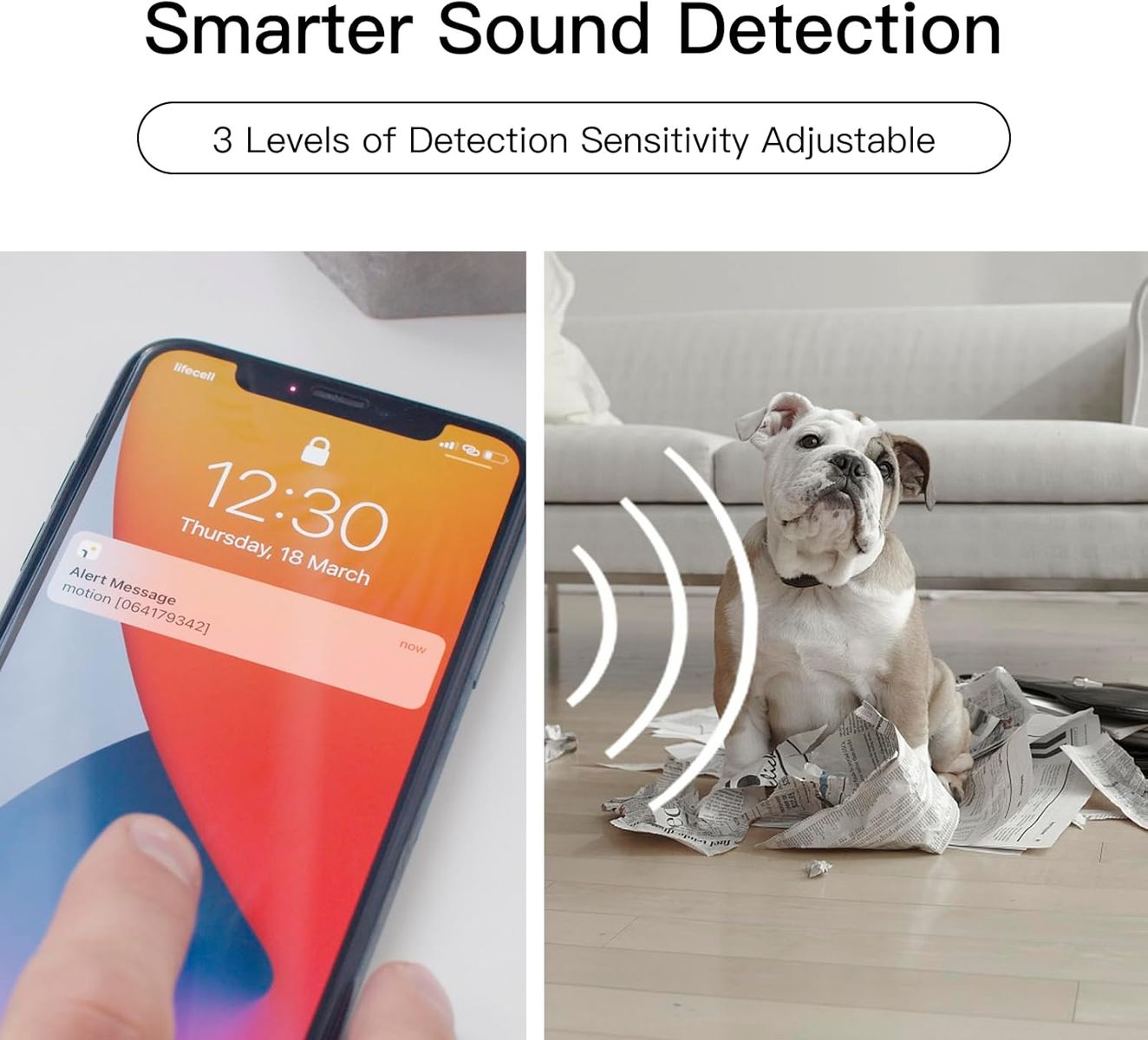 LAXIHUB Hundekamera mit App 2K/3MP HD Kamera Überwachung Innen 2,4 GHz, Hundekamera Nachtsicht Innenkamera WLAN 2-Wege-Audio Haustierkamera Bewegungs- & Geräuscherkennung, kompatibel mit Alexa 1pc Hundekamera