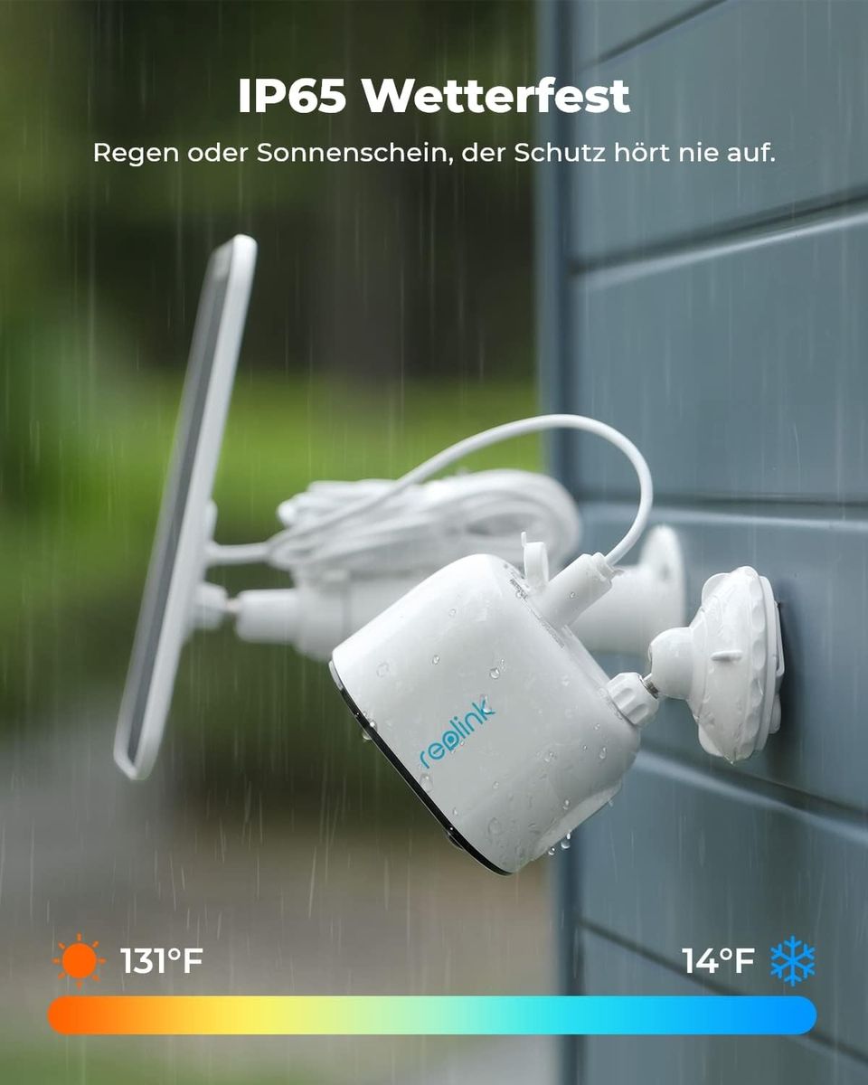 Reolink 2K 4MP Überwachungskamera Aussen Akku Argus 3 Pro+Solarpanel, 2,4/5GHz WiFi, Kein Hub Erforderlich, mit Mensch/Fahrzeug/Haustiererkennung, Solar WLAN Kamera Outdoor mit Farbnachtsicht (1) Argus 3 Pro in Weiß mit Solarpanel