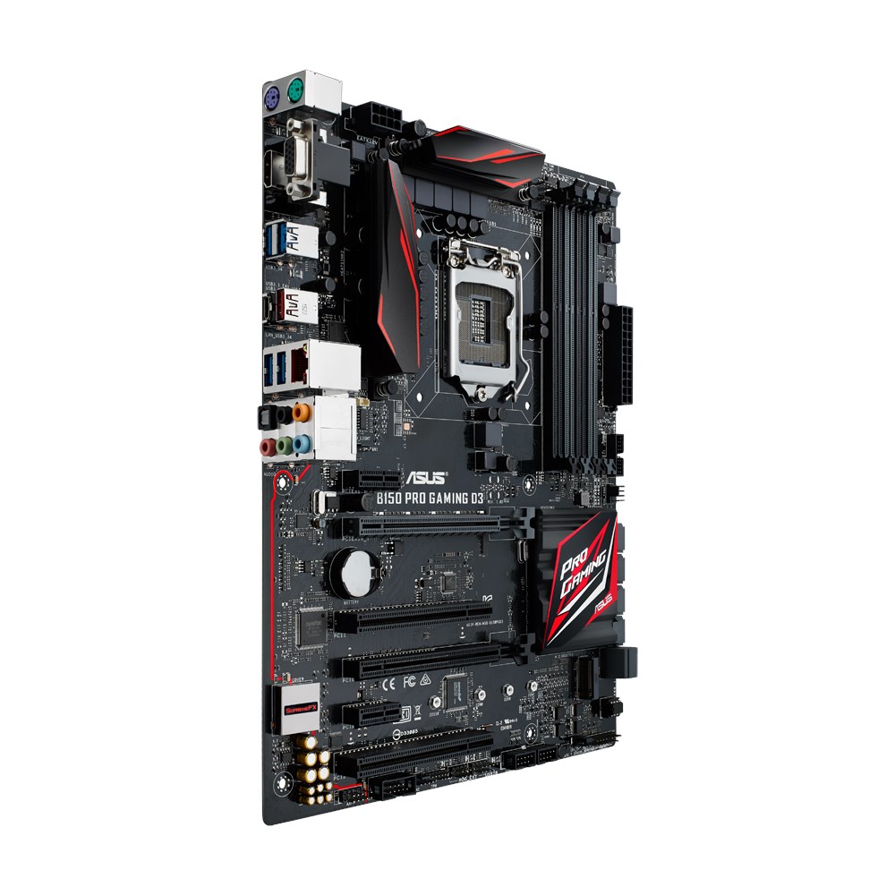 ASUS B150 PRO GAMING D3 Mainboard LGA 1151 (Socket H4) ATX DDR3 64GB M.2 SATA III Intel Gigabit LAN SupremeFX 7.1 UEFI