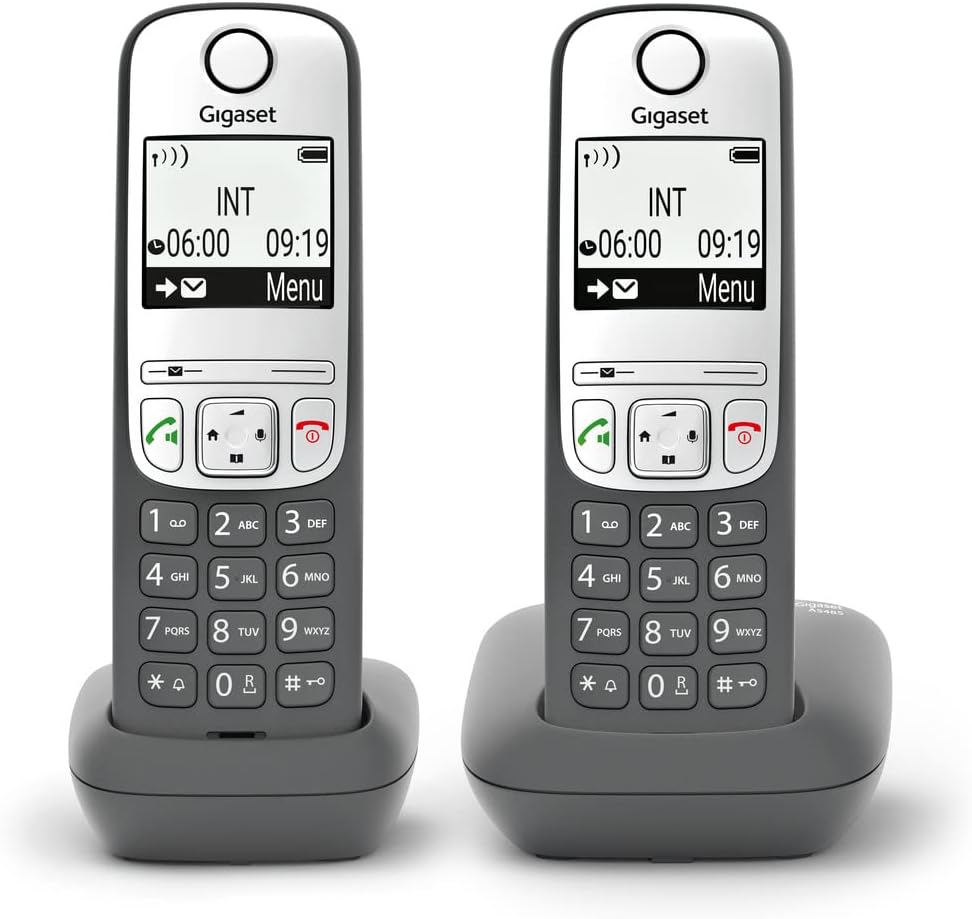 Gigaset AS485 Duo, Telefoni Cordless, Vivavoce, Trasferimento di chiamata, Tastiera Illuminata, Chiamate interne tra i due portati, [Italia] 2 pezzi