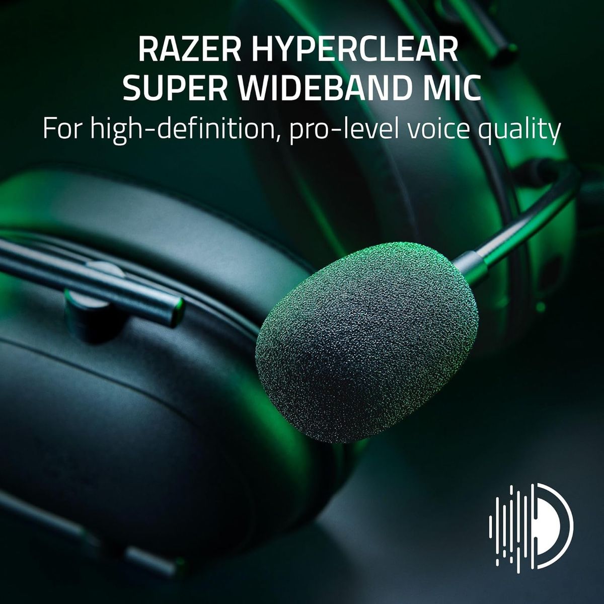 Razer BlackShark V2 HyperSpeed Wireless Gaming-Headset, 2,4 GHz • Bluetooth • USB, THX Spatial Audio, Titan 50 mm Treiber, 70 Std. Akkulaufzeit, Schwarz