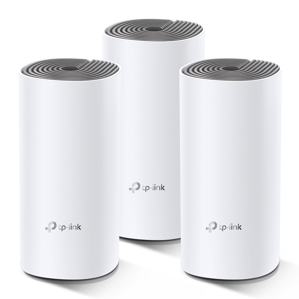 TP-Link Deco E4 Mesh Wi-Fi System AC1200 Dual Band WLAN Router & Repeater up to 370m² White 3er Pack v1.0