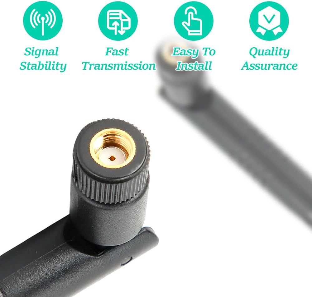 Tiiyee Tiiyee WLAN-Antenne 12 dBi 2,4/5 GHz Outdoor, 50 Ohm, Schwarz, 3,9 m Reichweite, für WLAN-Router, Netzwerkgeräte & Überwachungskameras