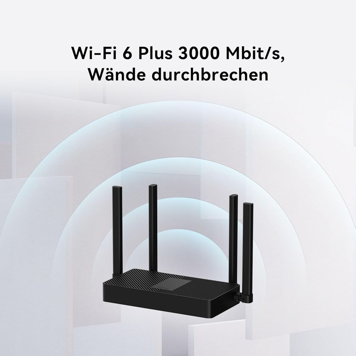 HUAWEI WiFi AX3S AX3000 Wi‑Fi 6 Router, Dual-Band, bis 3.000 Mbit/s, 4x Gigabit WAN/LAN Ports, 160 MHz, HomeSec, schwarz