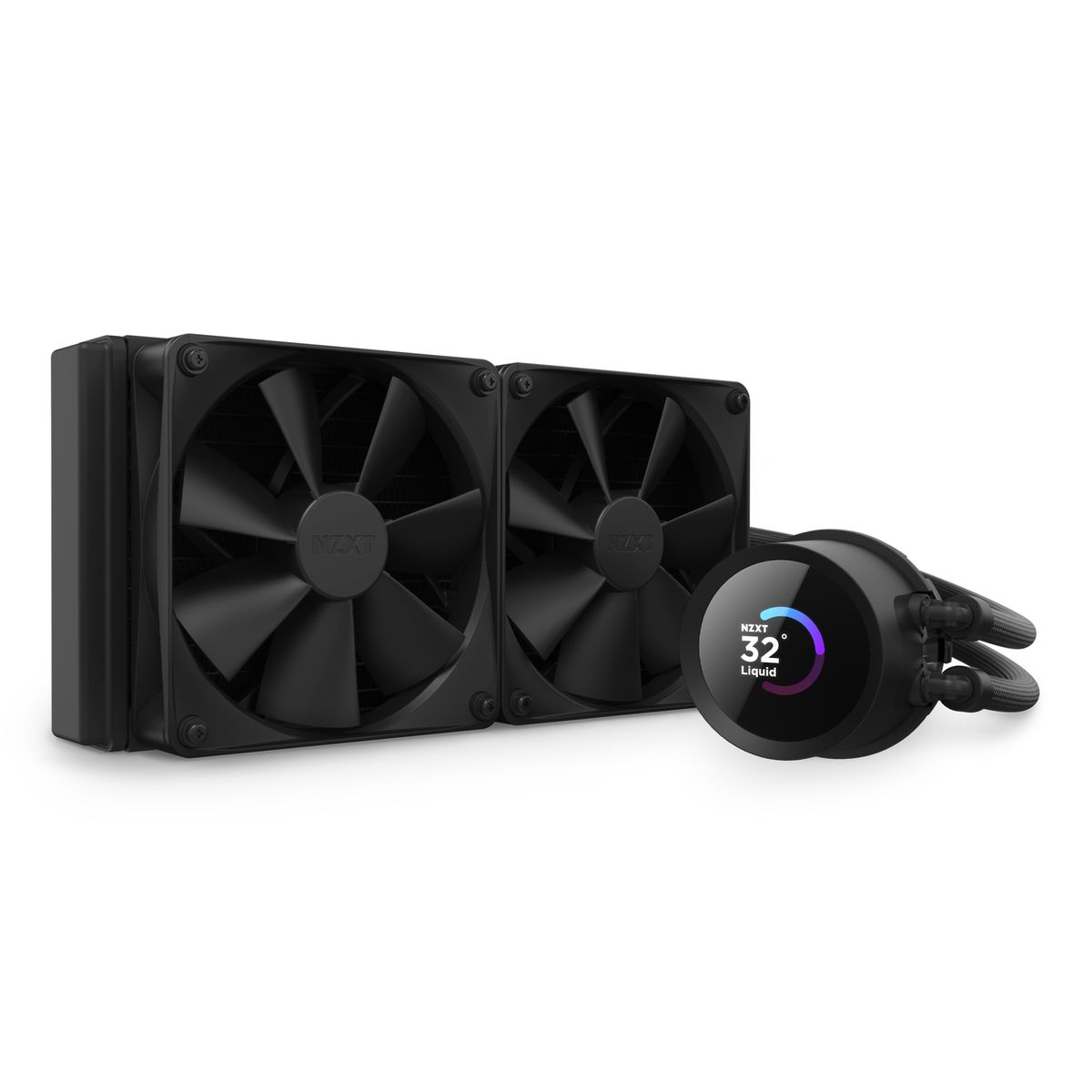 NZXT Kraken 240 RL-KN240-B1 Prozessor All-in-One-Flüssigkeitskühler 240 mm, 2x 120 mm Lüfter, TFT-LCD Display, Schwarz
