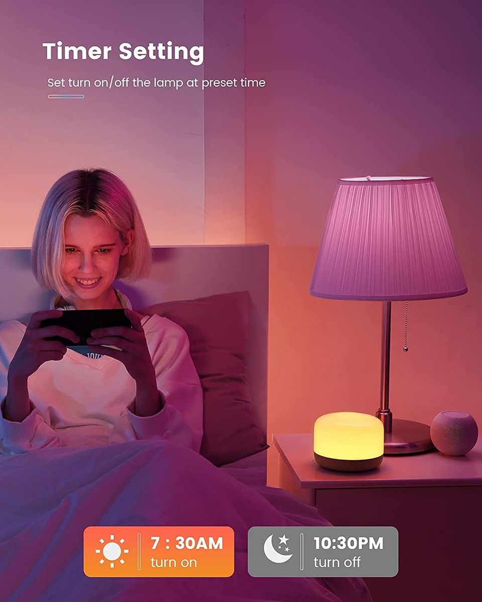 YEELIGHT Smarte Tischlampe, Smart Nachttischlampe Touch Dimmbar, WLAN Smart Lampe,1700K-5700K RGB WLAN LED Tischlampe,Farbwechsel, funktioniert mit HomeKit, MIJIA, Alexa und Google Assistant