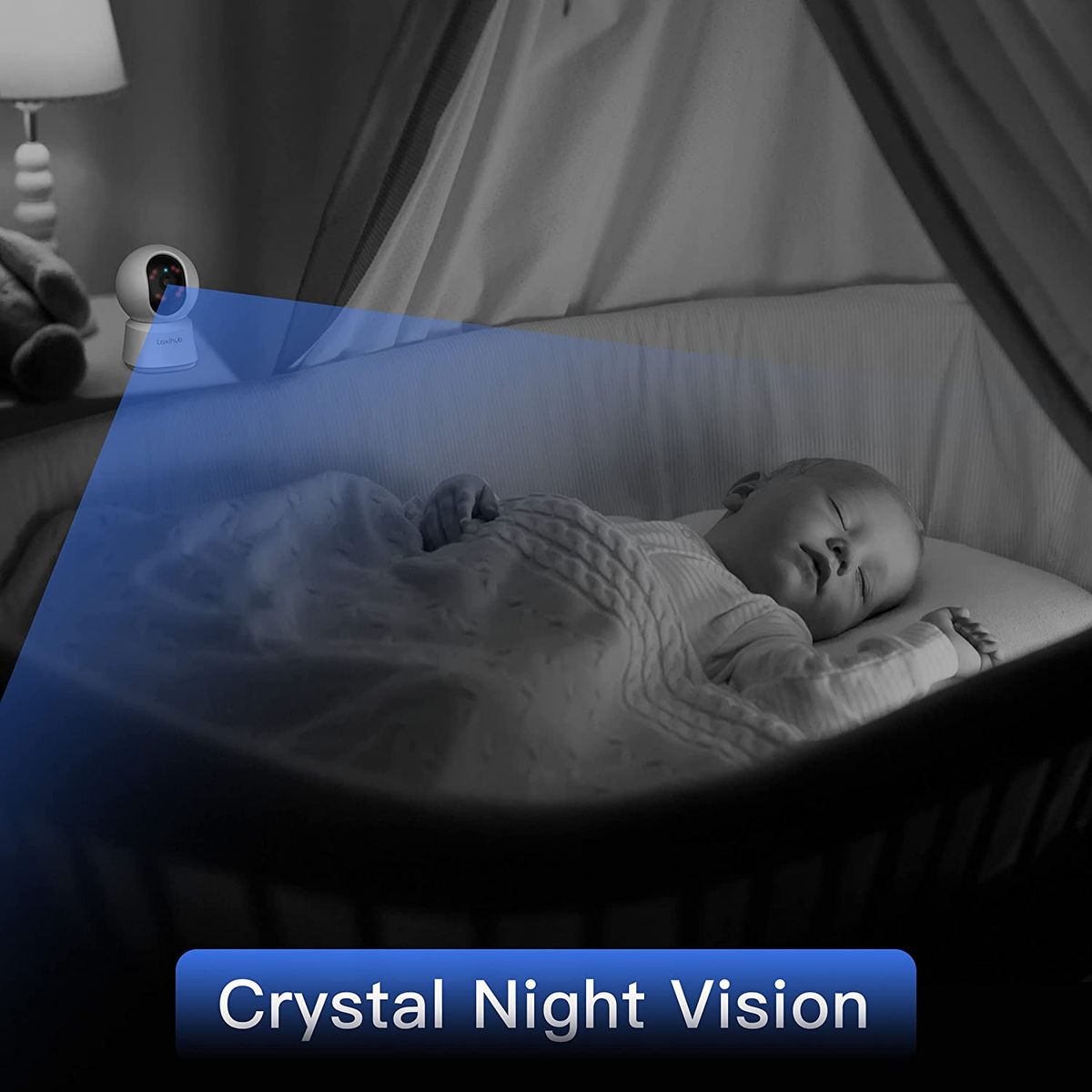 LAXIHUB Hundekamera Überwachungskamera Innen Kamera Hundekamera mit App WLAN 2,4 GHz Haustierkamera 1080P HD Nachtsicht 2-Wege-Audio Pet Security Camera Bewegungs- & Geräuscherkennung Alexa (1PC) 1 Stück